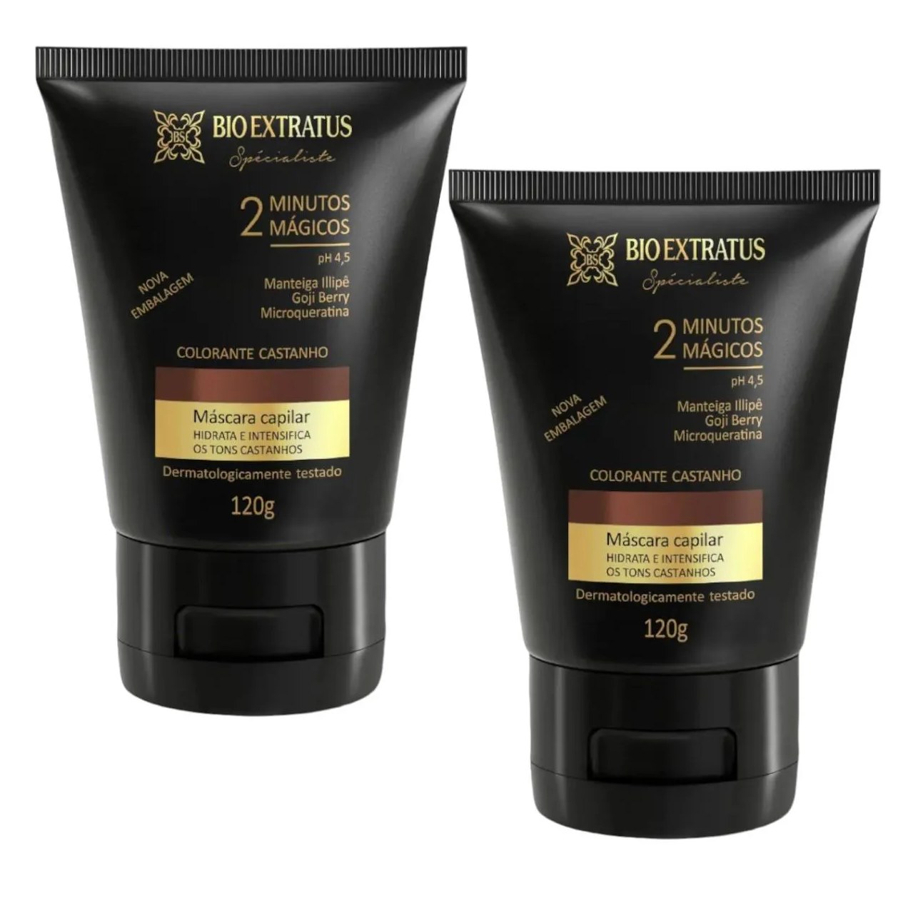 Kit 2 Mascara Colorante Castanha Reaviva A Cor e Trata 120 Gr