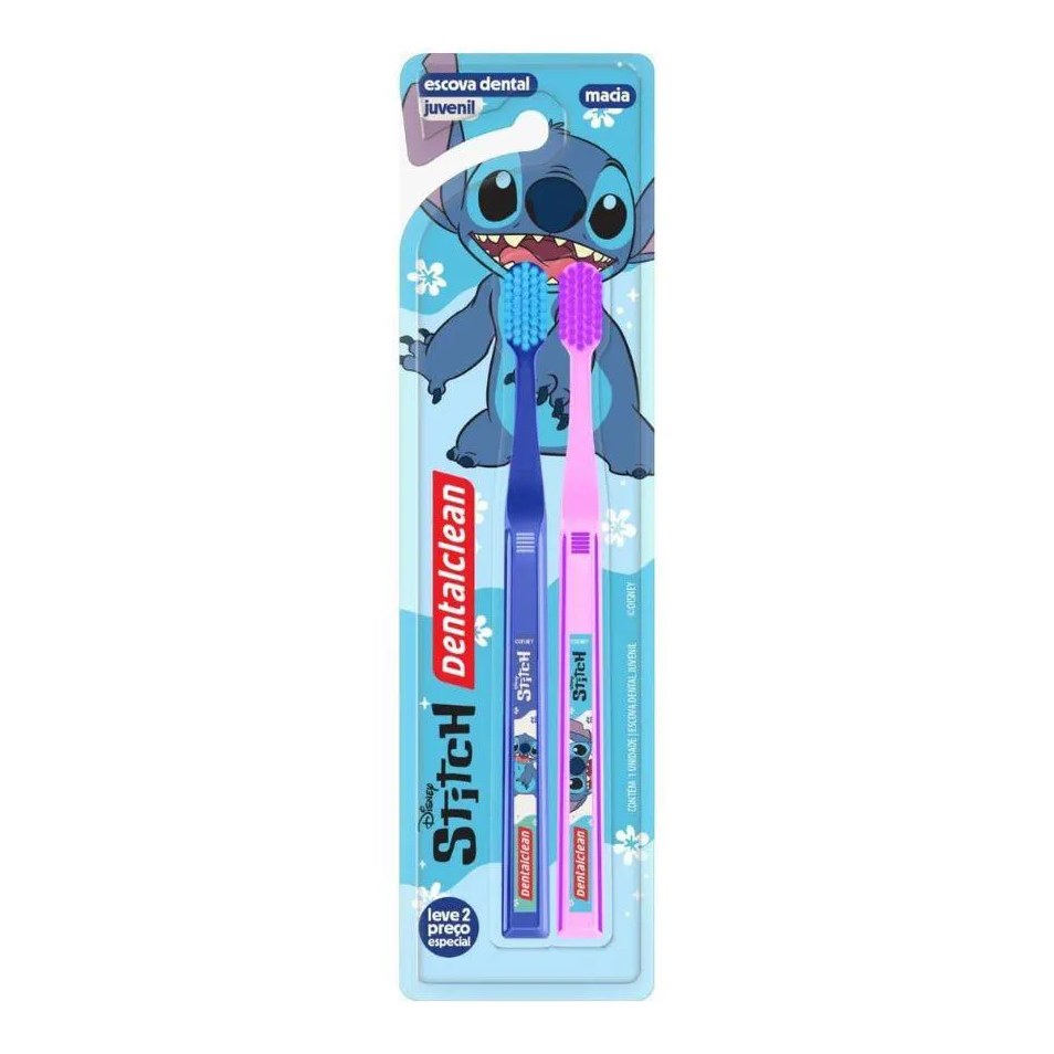 Kit 2 Escovas Dental Juvenil Stitch - Dentalclean