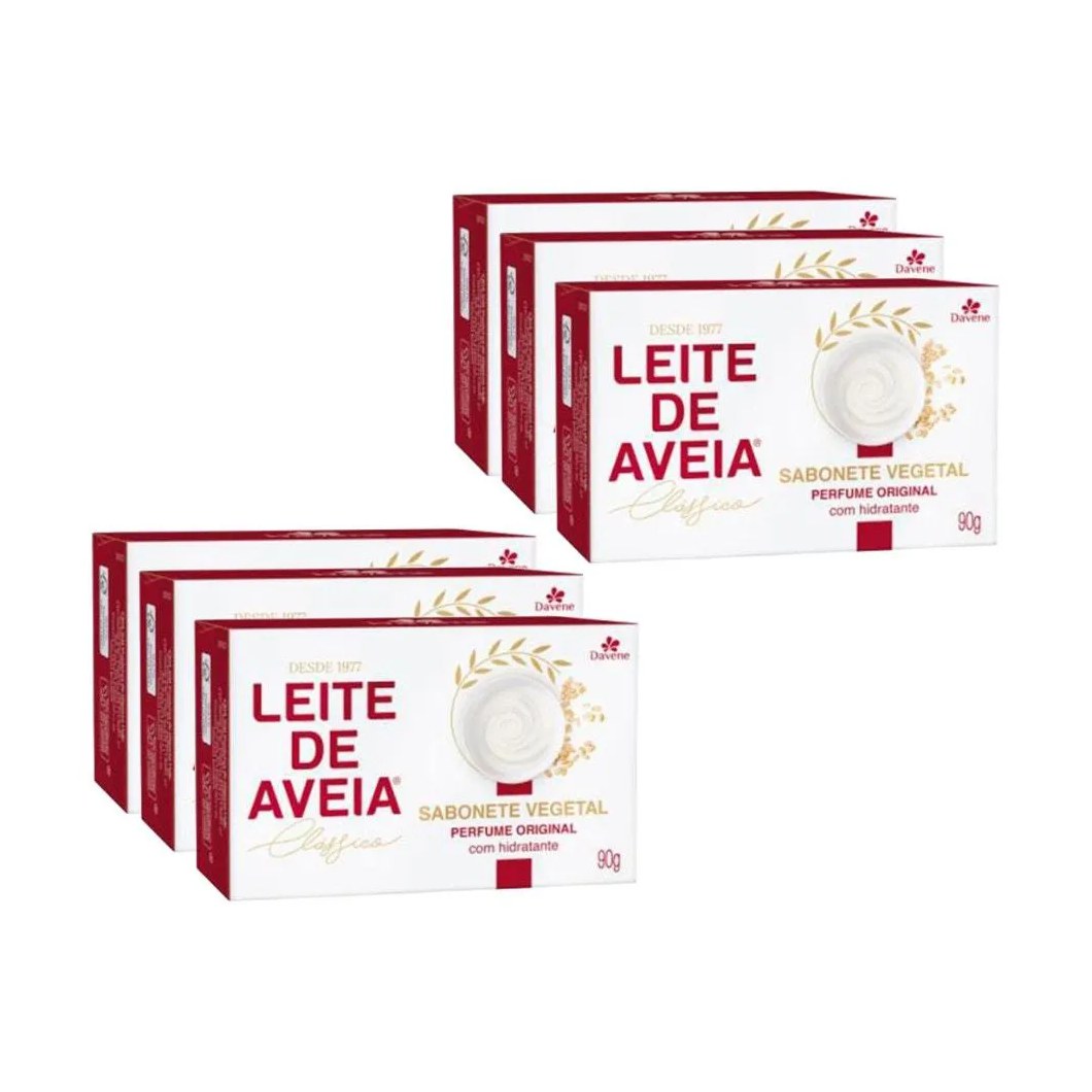 Kit Sabonete Leite de Aveia Davene Clássico 90g C/6un