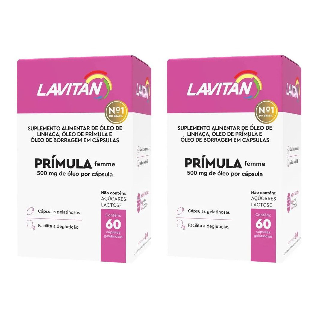 Kit com 2 Lavitan Óleo de Prímula Femme 60 cápsulas - Cimed