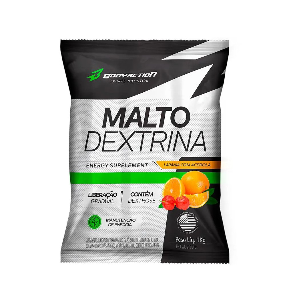 Malto Dextrin 1kg Bodyaction Sabor Laranja com Acerola