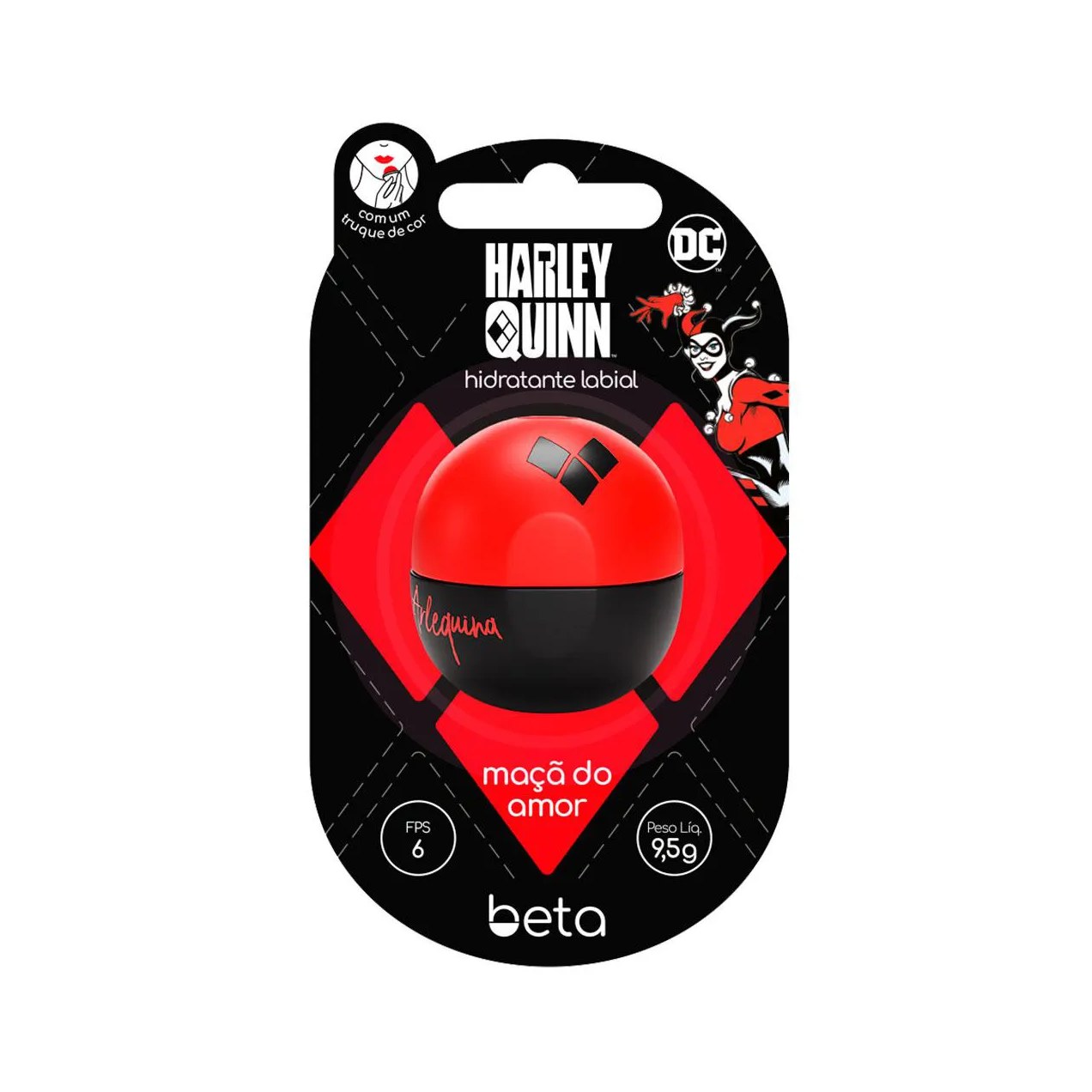 Hidratante Labial Beta Arlequina Maçã do Amor Vermelho 9,5g