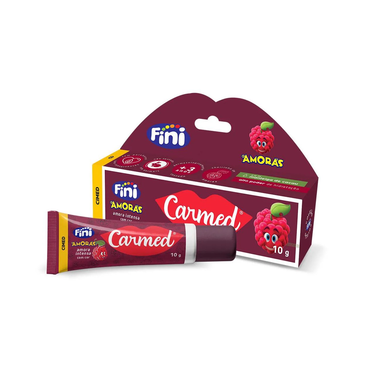 Hidratante Labial Carmed Fini Amoras Intensas com Cor 10g