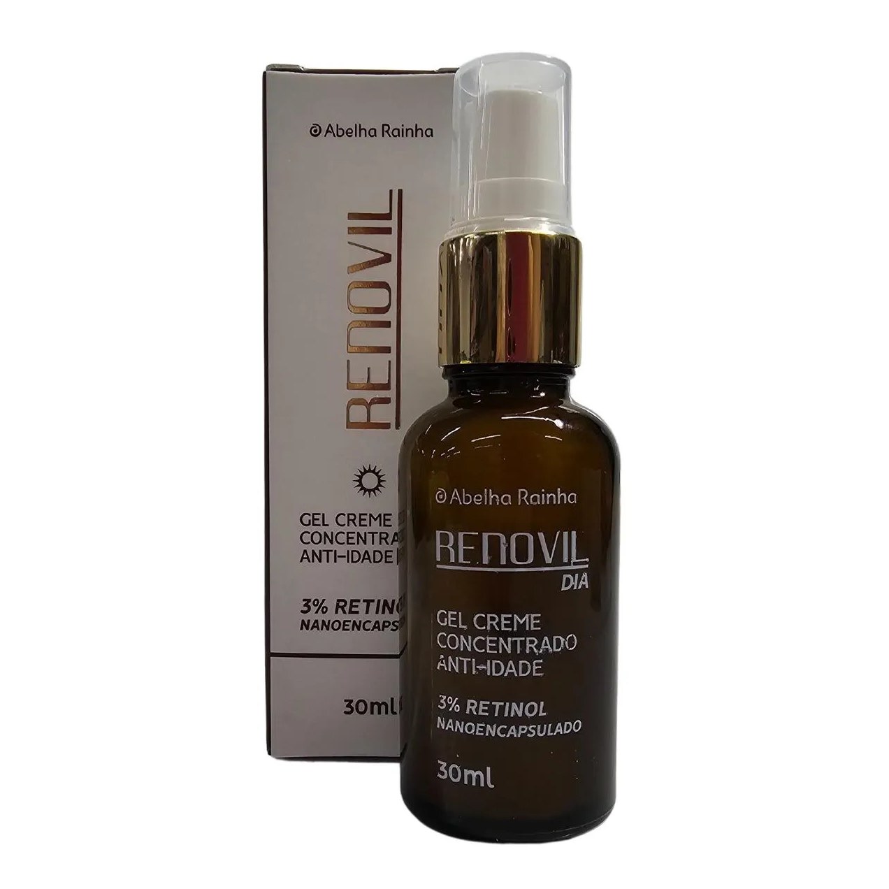 Gel Creme Anti Idade Concentrado 3% Retinol Dia Renovil Abelha Rainha 30ml