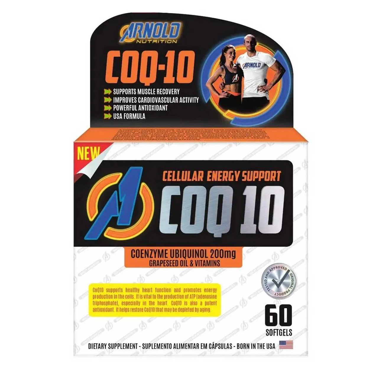 Coenzima Q10 200mg Uniquinol Coq10 com 60 cápsulas Arnold Nutrition
