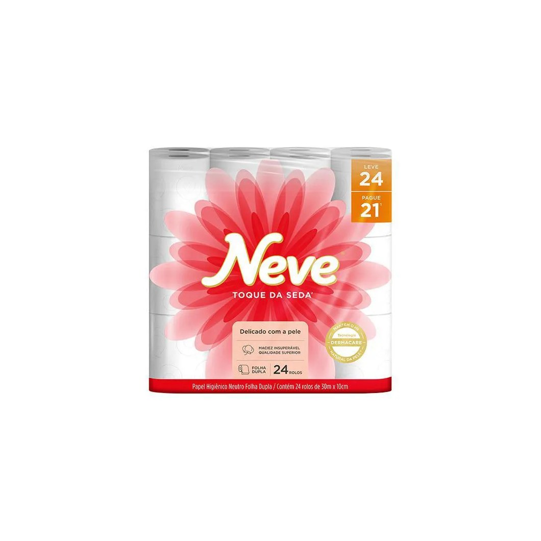 Papel Higiênico Neve Toque de Seda Folha Dupla Leve 24 Pague 21