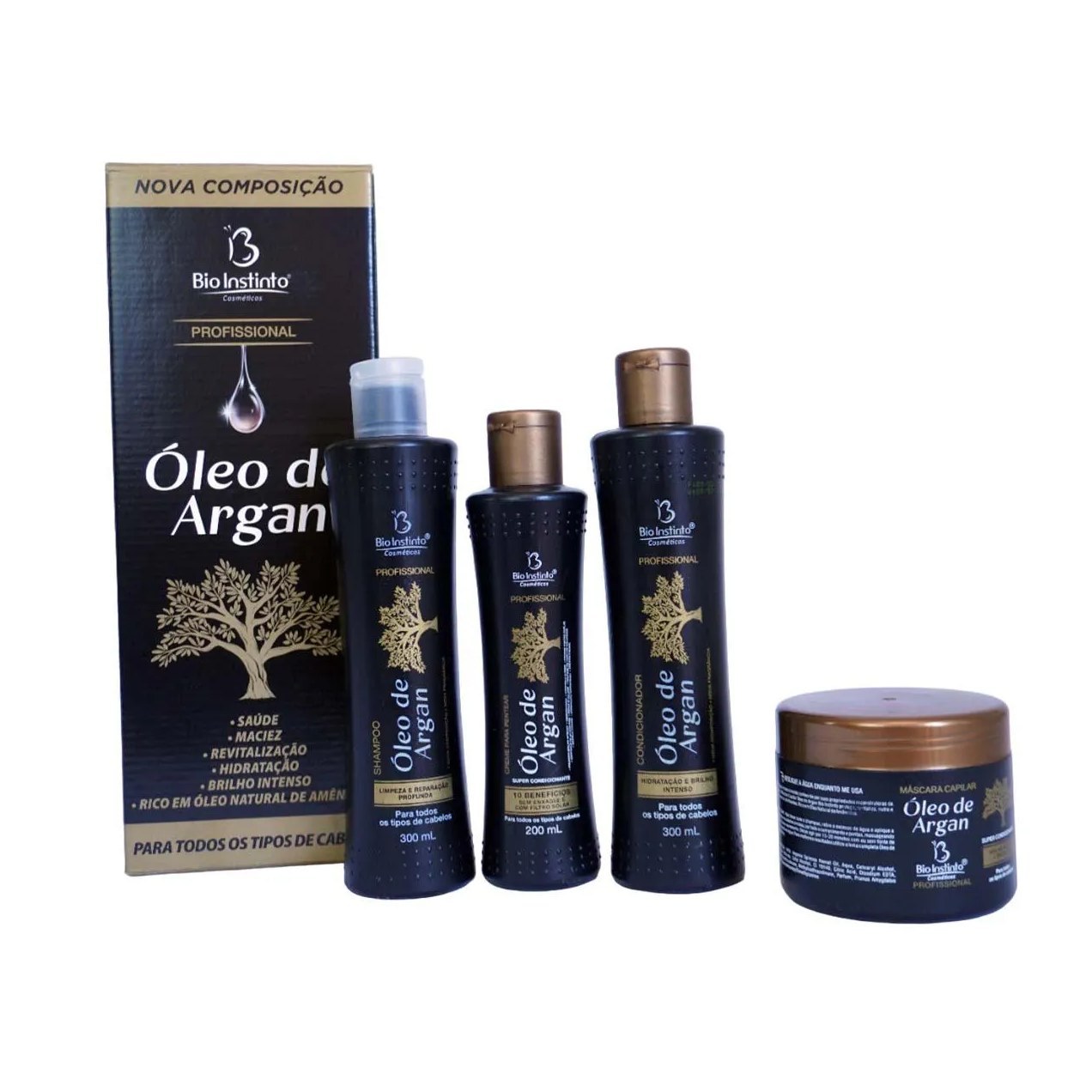 Kit Oleo de Argan 4 Itens Bio Inst