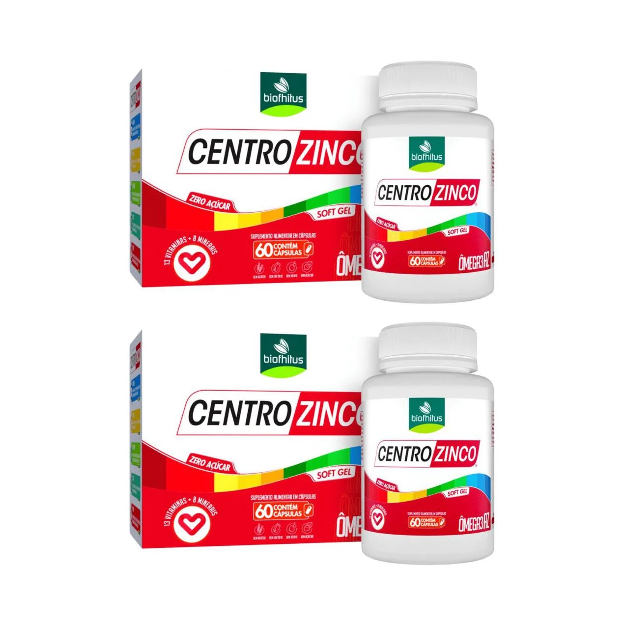 Kit C2 Suplemento Centrozinco Imunidade - Biofhitus