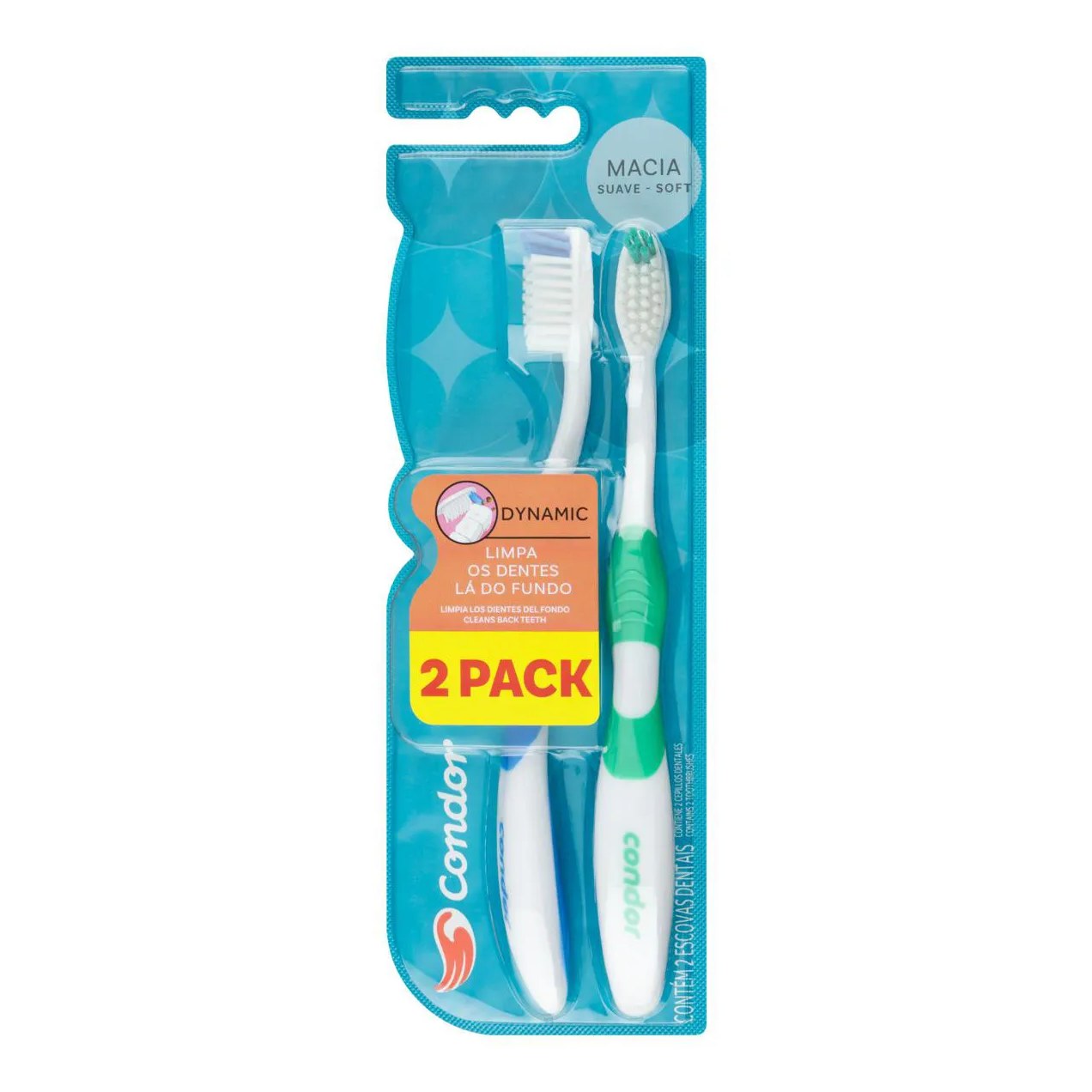 Escova Dental Macia Condor Dynamic 2 Unidades