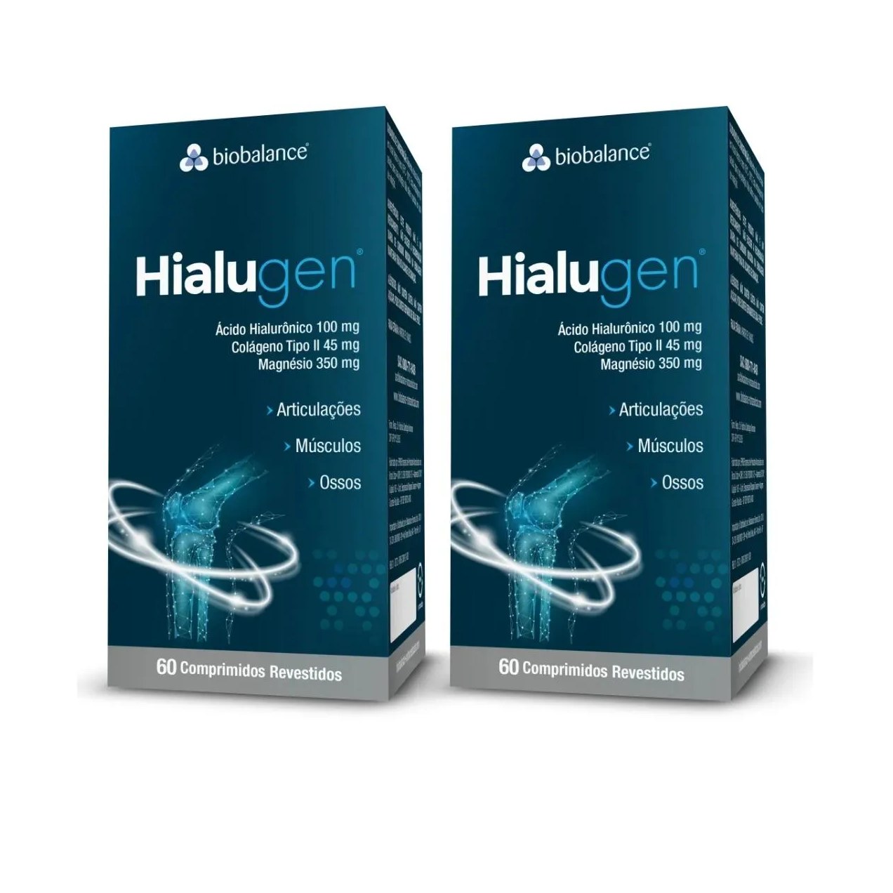 Kit 2 Hialugen Magnésio Colágeno Ácido Hialurônico Biobalance sem sabor
