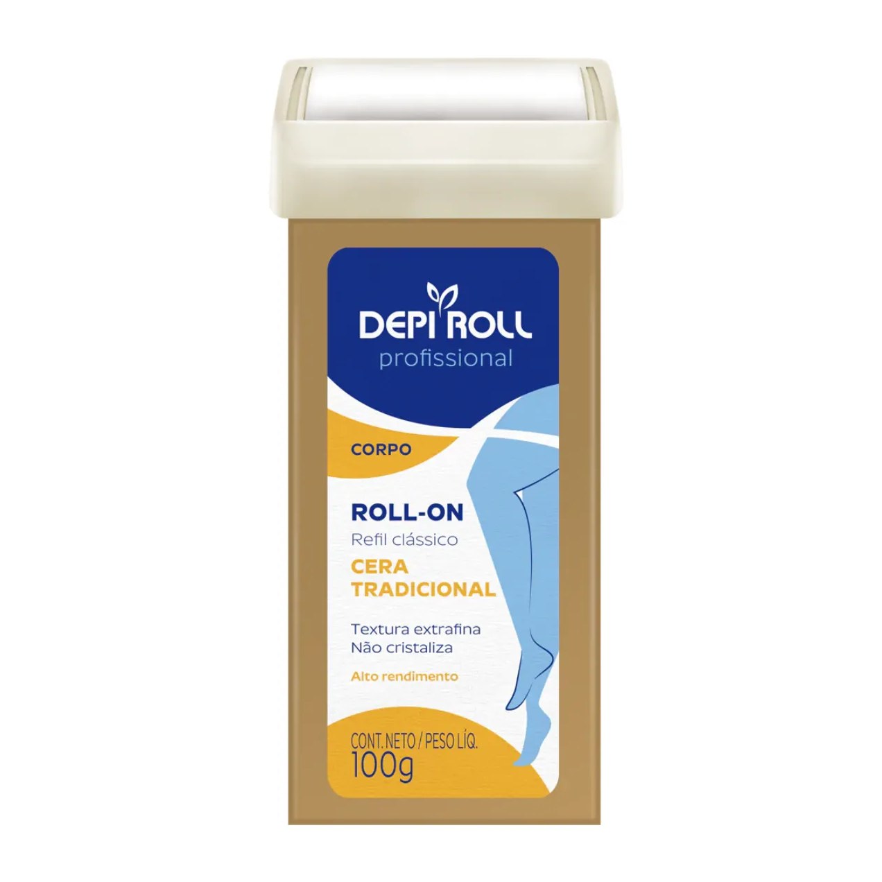 Refil Cera Depilatória Roll-On Depi Roll Tradicional com 100g