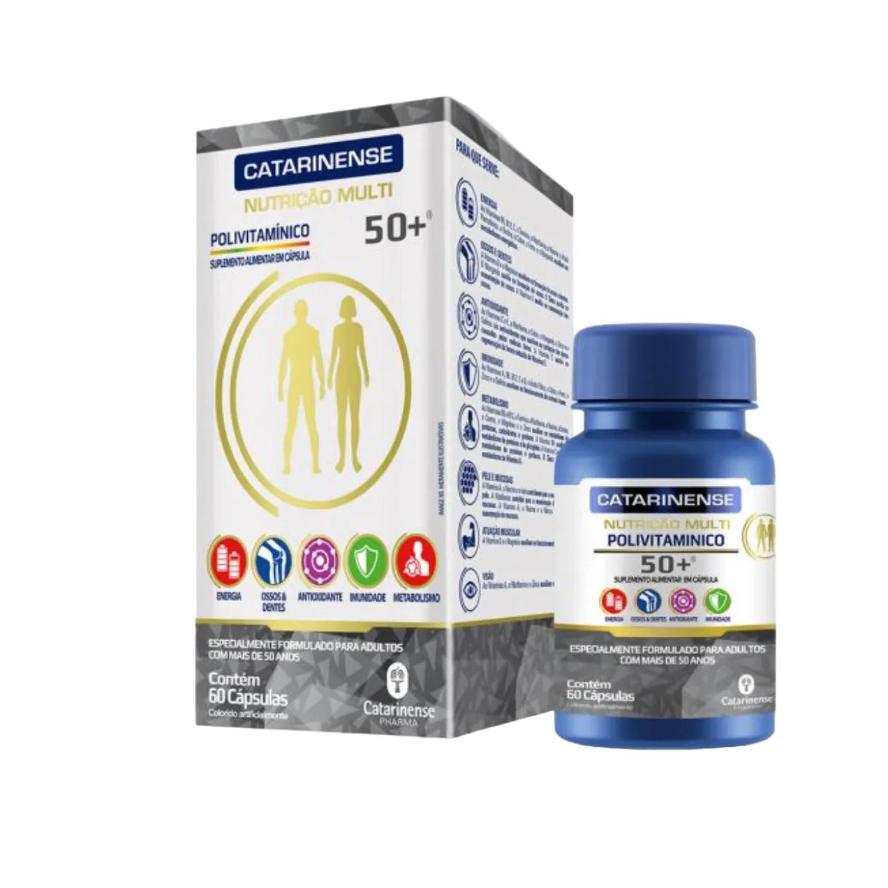Polivitamínico Vitamina Multi 50+ 60 Cps - Catarinense