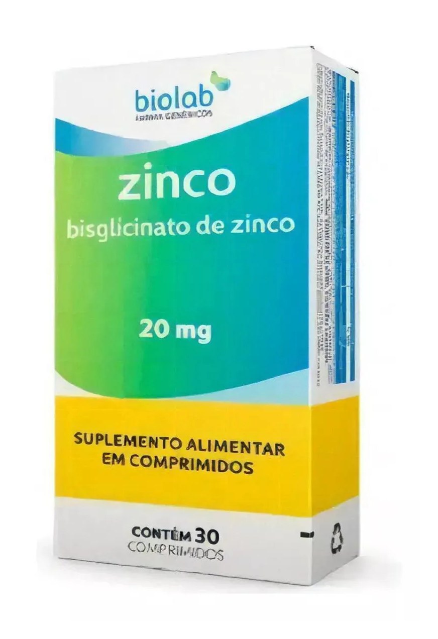 Zinco Quelato 20mg Biolab Imunidade Cabelos E Pele 30cps