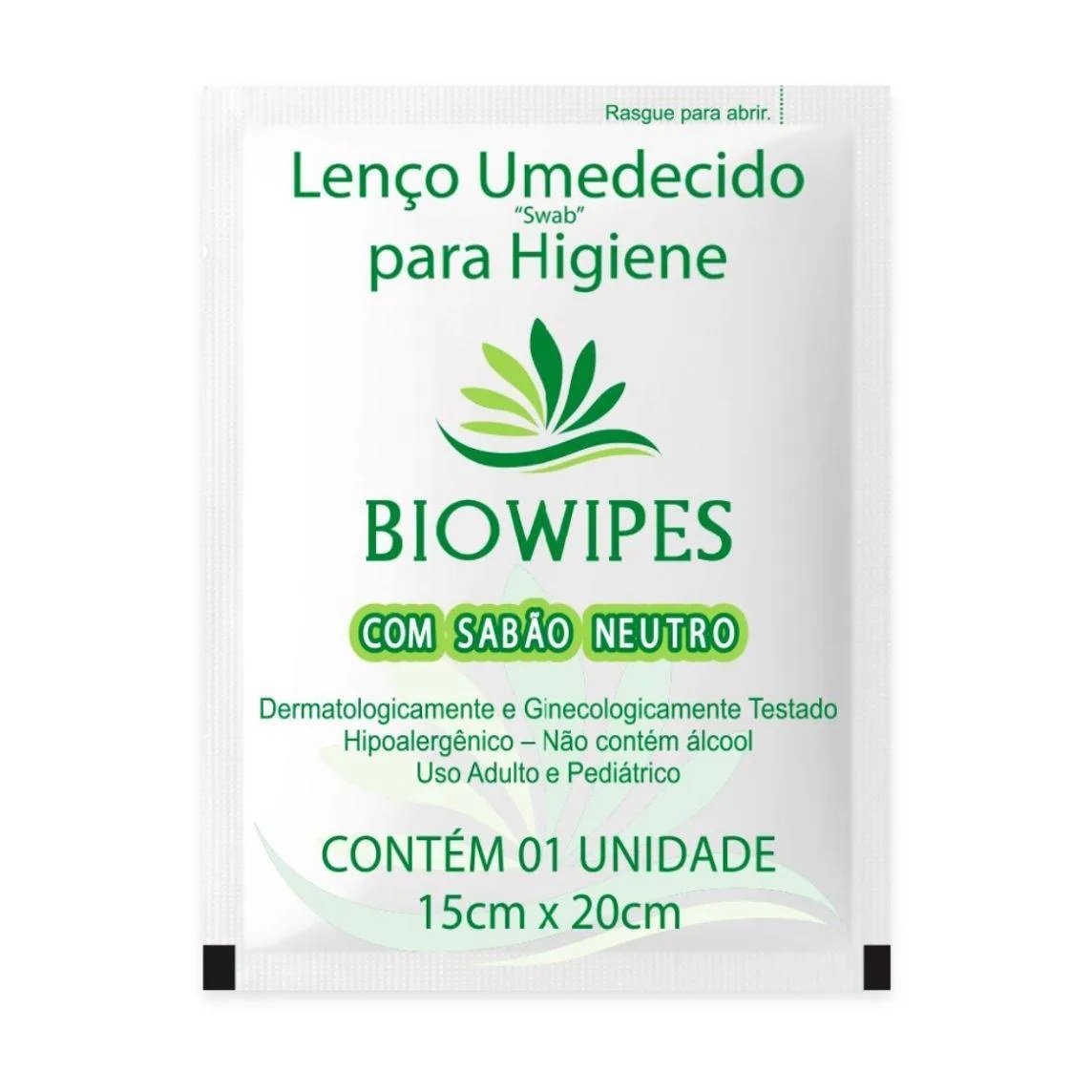 Lenço Umedecido para Higiene Íntima Swab com Sabão Neutro C/100 - Biowipes