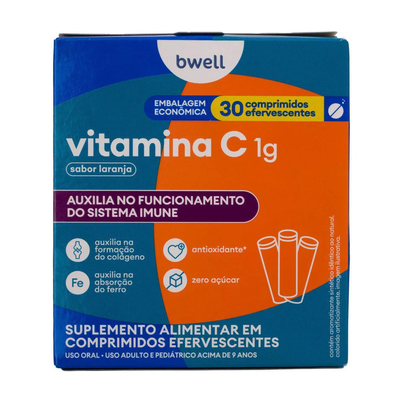 Vitamina C 1g bwell 30 Comprimidos Efervescentes
