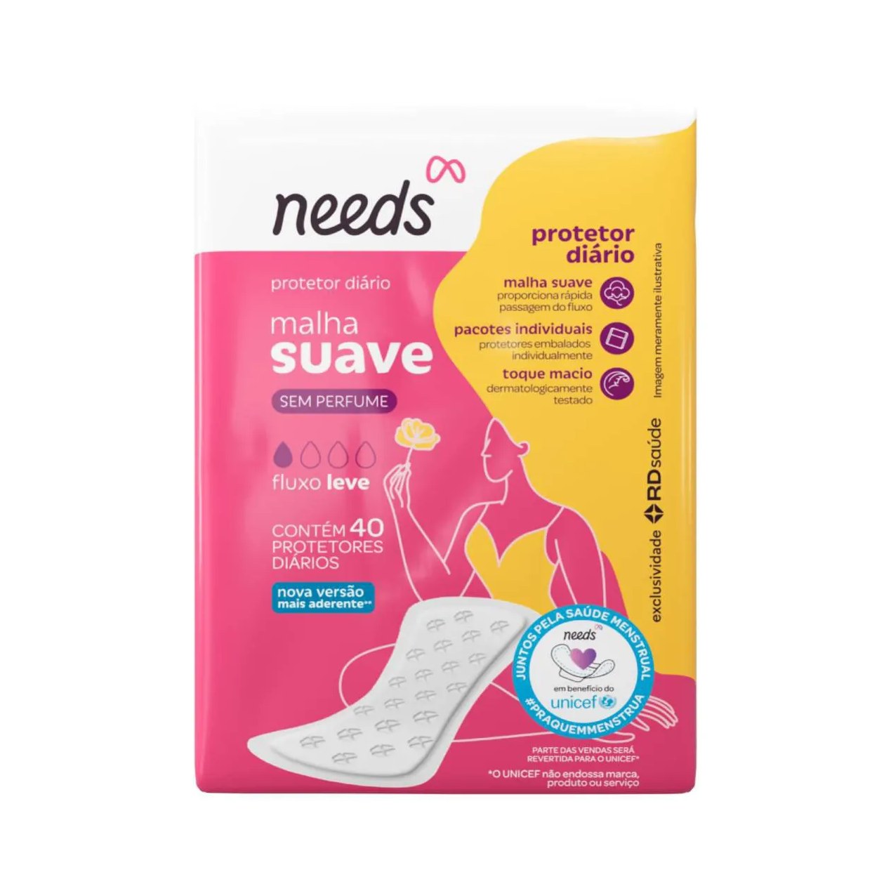 Protetor Diário Needs Malha Suave 40 Unidades