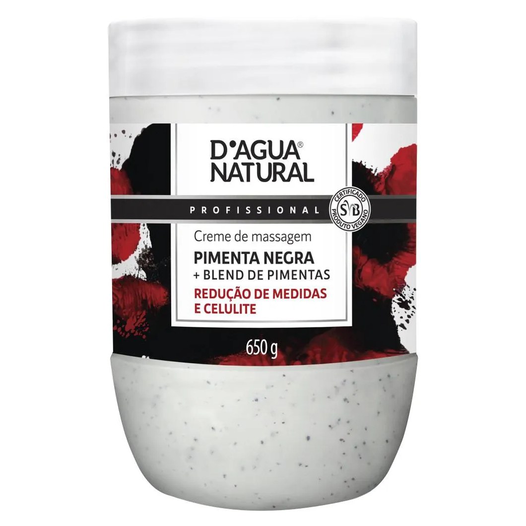 Creme Massagem Pimenta Negra Termo Ativo 650g Dagua Natural