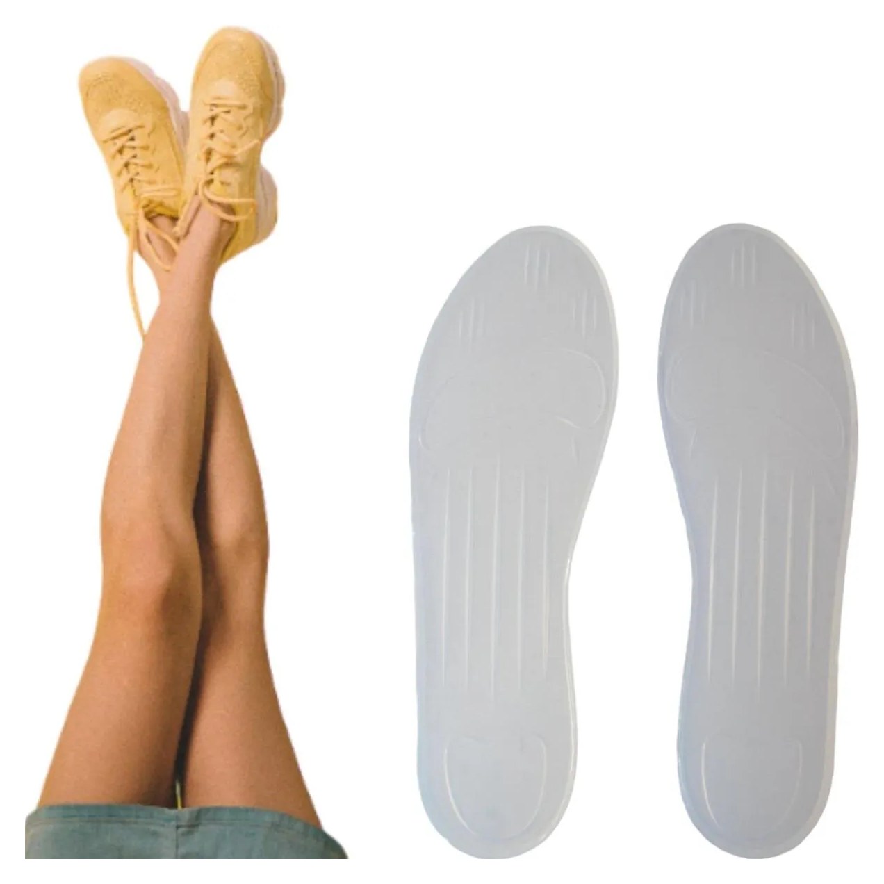 Palmilha de Silicone Ortopédica Anti - Impacto Esportiva Esportão Alívio Dores Ortho Pauher - 43 / 44