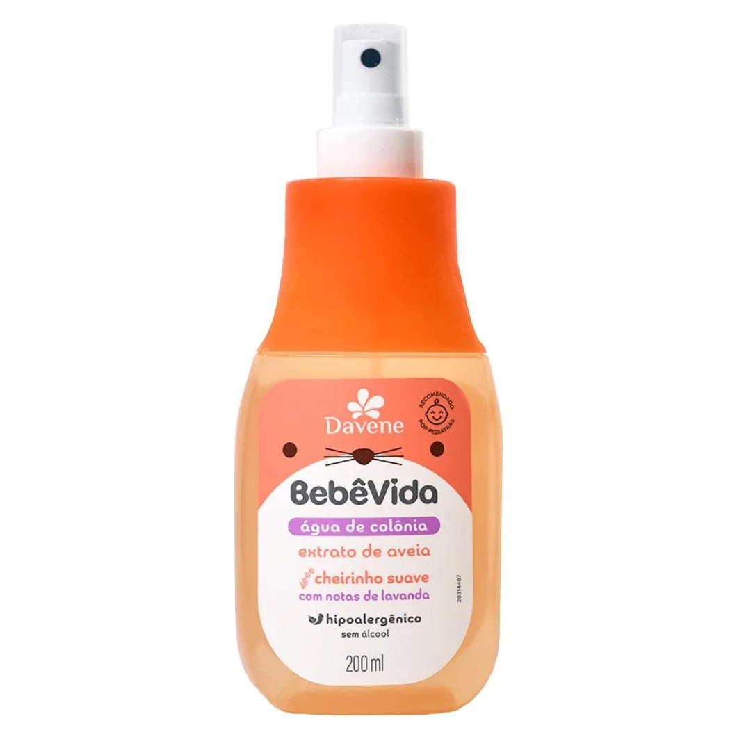 Agua de Colonia Bebe Vida Extrato de Aveia 200ml Davene