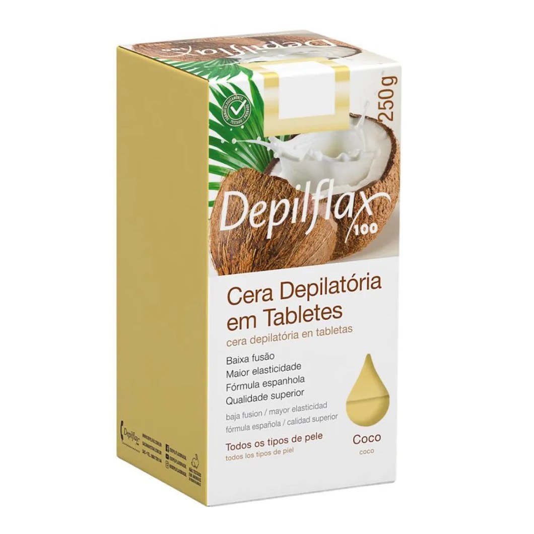 Cera Quente Depilação Coco 250g Depilflax