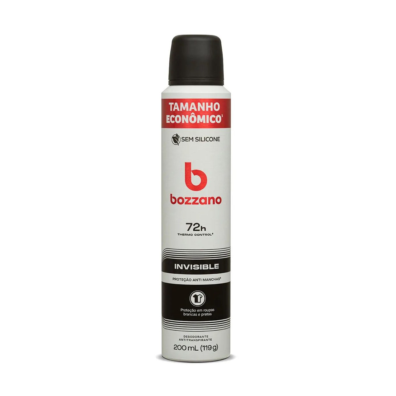 Desodorante Antitranspirante Aerosol Bozzano Invisible Masculino 72h 200ml