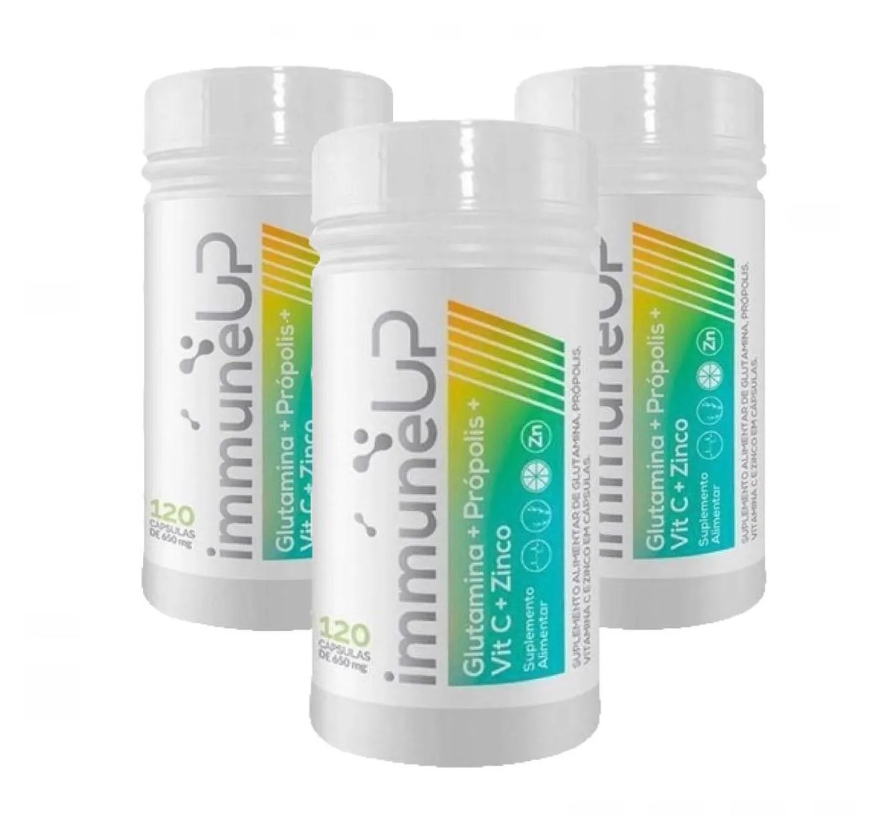 3x Immune Up-vitamina C+própolis+glutamina+zinco-120cp