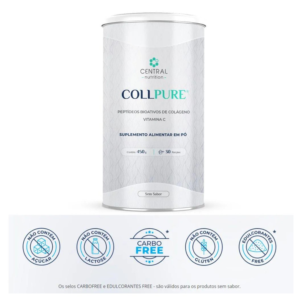 Collpure Colageno 450g sem Sabor Central Nutrition
