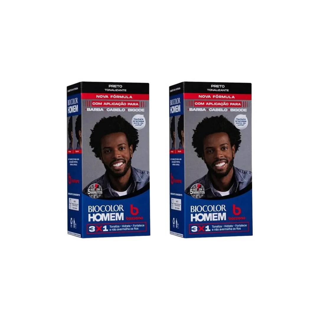 Coloraçao Biocolor Homem Bozzano Preto - Kit C / 2un