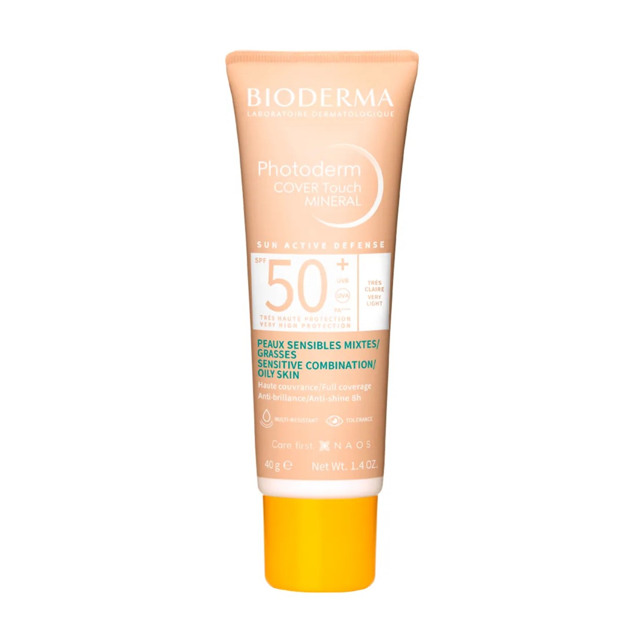 Protetor Solar Facial Bioderma Photoderm Cover Touch Mineral FPS 50+ Muito Claro 40g
