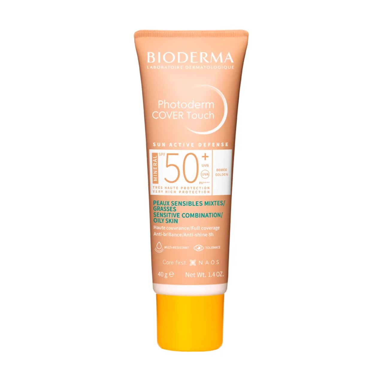 Protetor Solar Facial Bioderma Photoderm Cover Touch FPS 50 Dourado 40ml