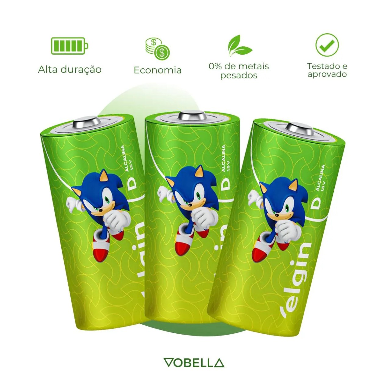 Kit 12 Pilha Alcalina D Lr20 Grande Blister 6 Cartela Elgin