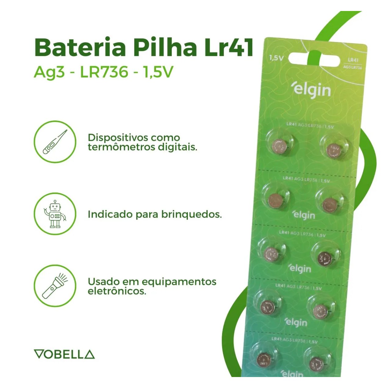 Kit 40 Baterias Pilha Alcalina Lr41 1,5V Ag3 Relógio Elgin