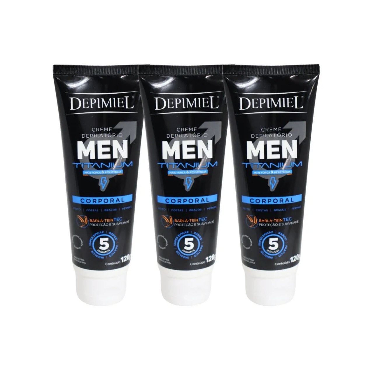 Kit 3 Creme Depilatória Men Corporal Masculino Depimiel