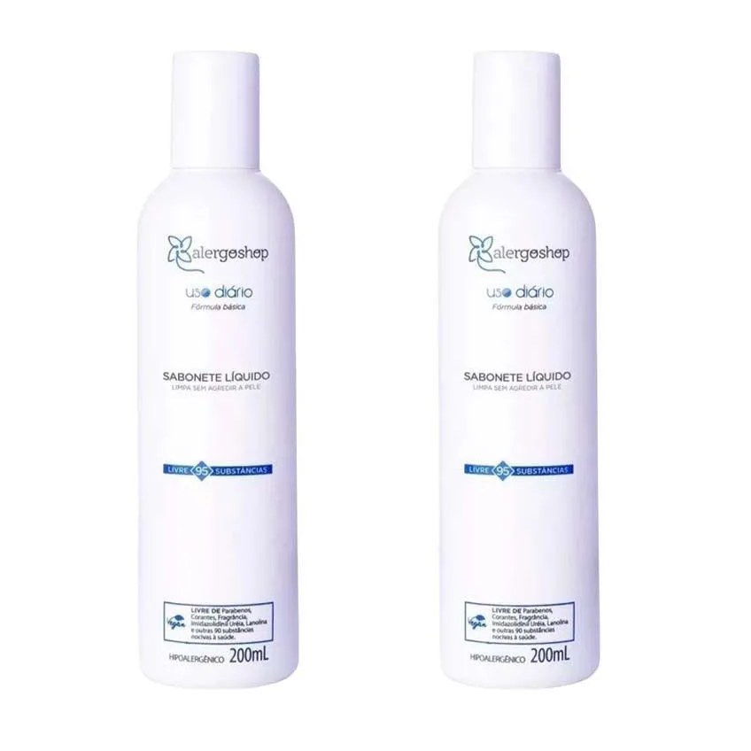 Kit 2 Sabonete Líquido Hipoalergênico Alergoshop 200ml