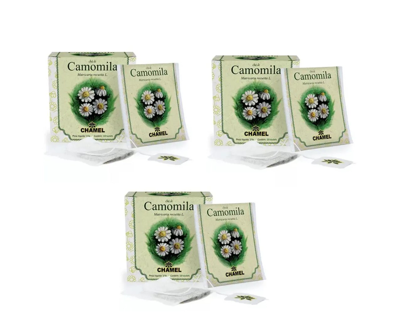 Kit 03 Chá de Camomila com 10 Sachês 10g - Chamel