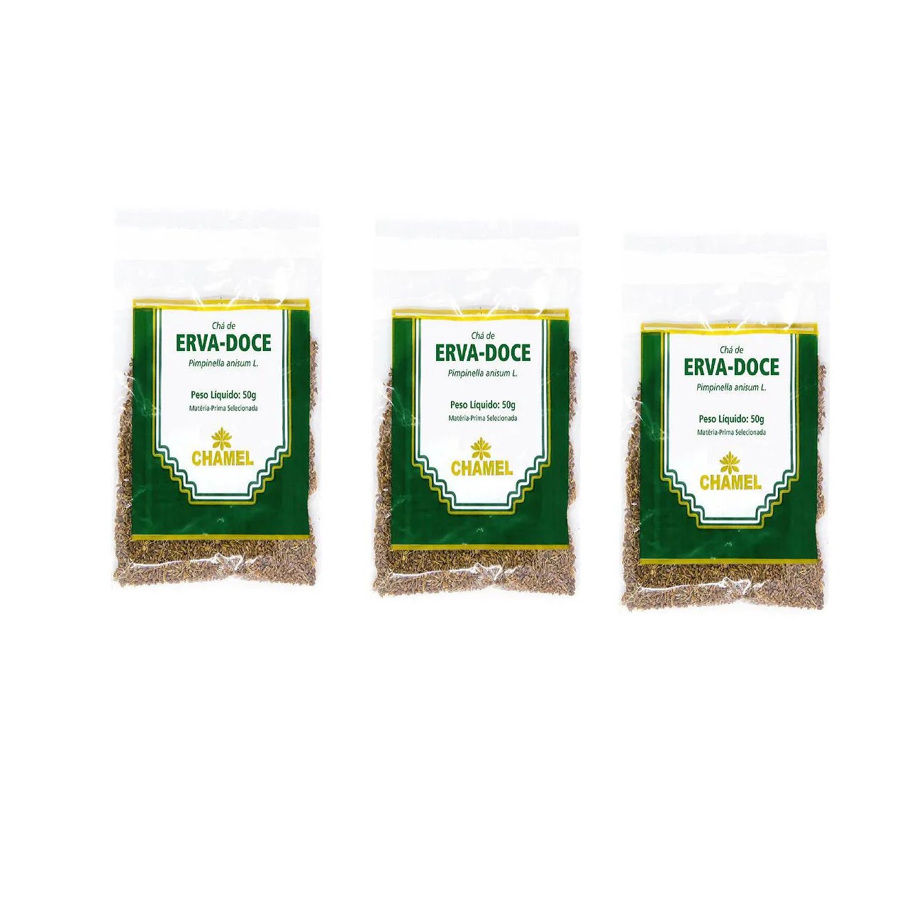 Kit 03 Pacote de Chá de Erva Doce 50g - Chamel