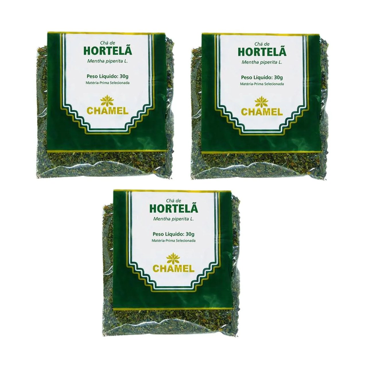 Kit 03 Pacote de Chá de Hortelã 30g - Chamel