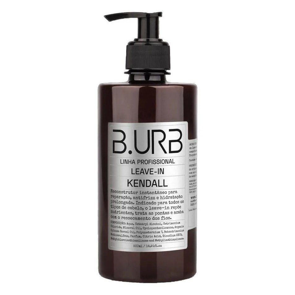 Leave-in Kendall 500ml Profissional Anti Frizz e Reparação Barba Urbana B.urb