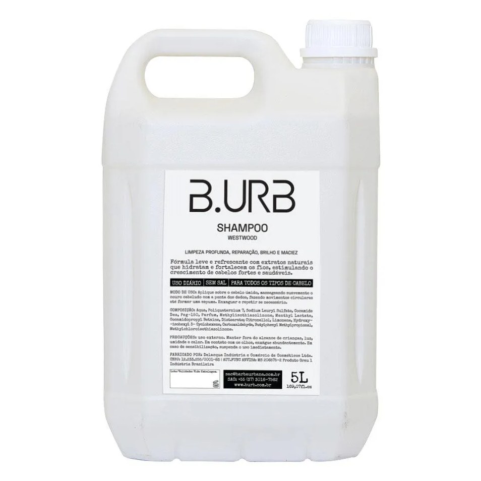 Shampoo Westwood 5 Litros Profissional Barbearia Barba Urbana B.urb