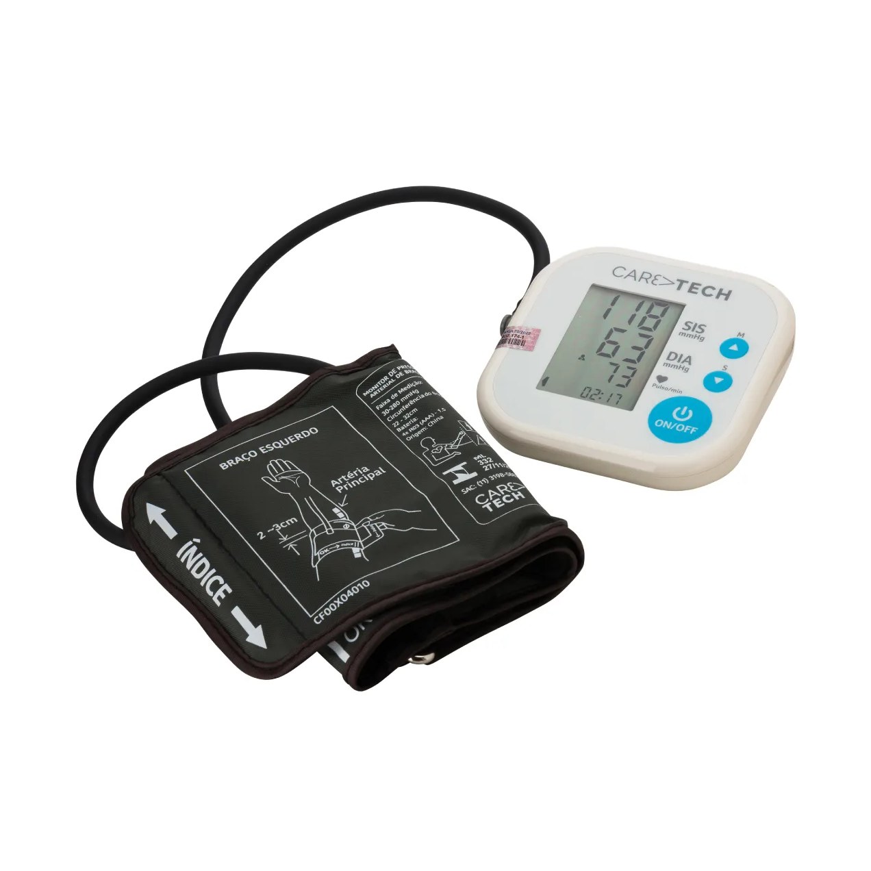 Monitor de Pressão Arterial de Braço Caretech HCogoRD 1 unidade
