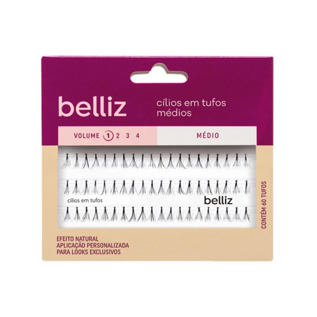 Cílios em Tufos Belliz Volume 1 Médio Cód2661