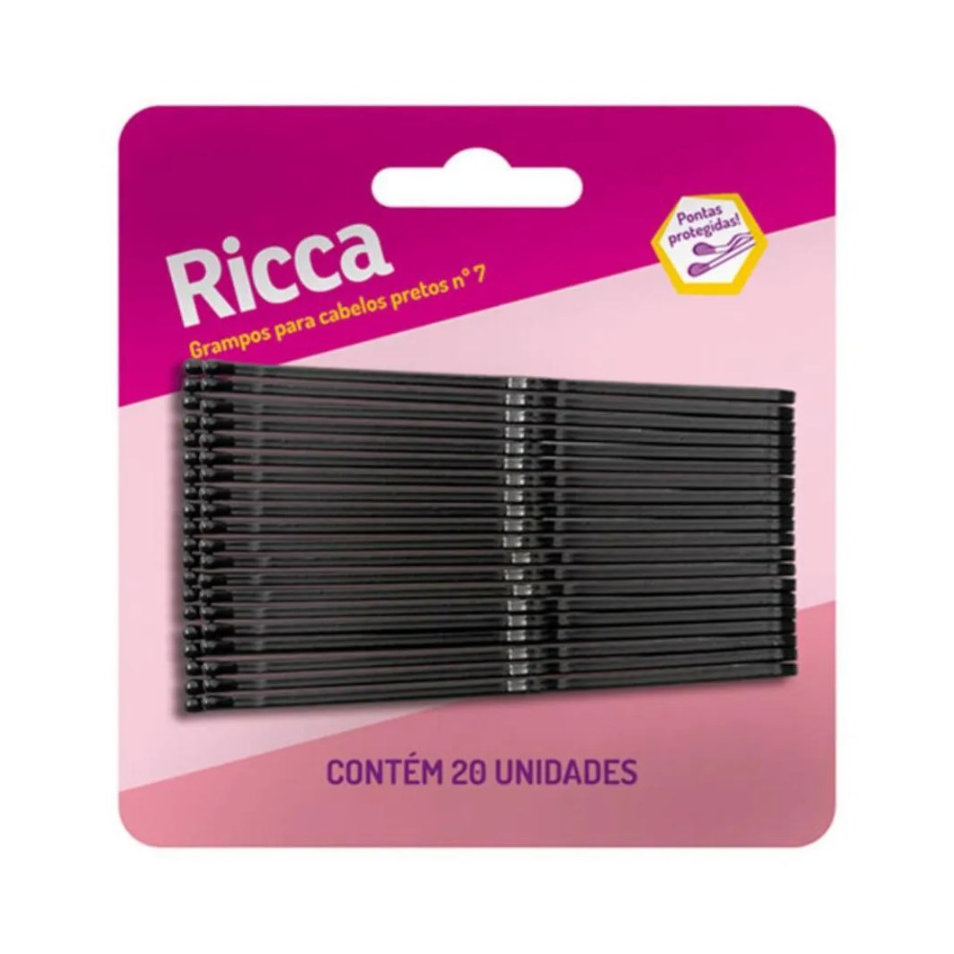 Grampo para Cabelos Pretos Nº 7 Ricca Cód.342