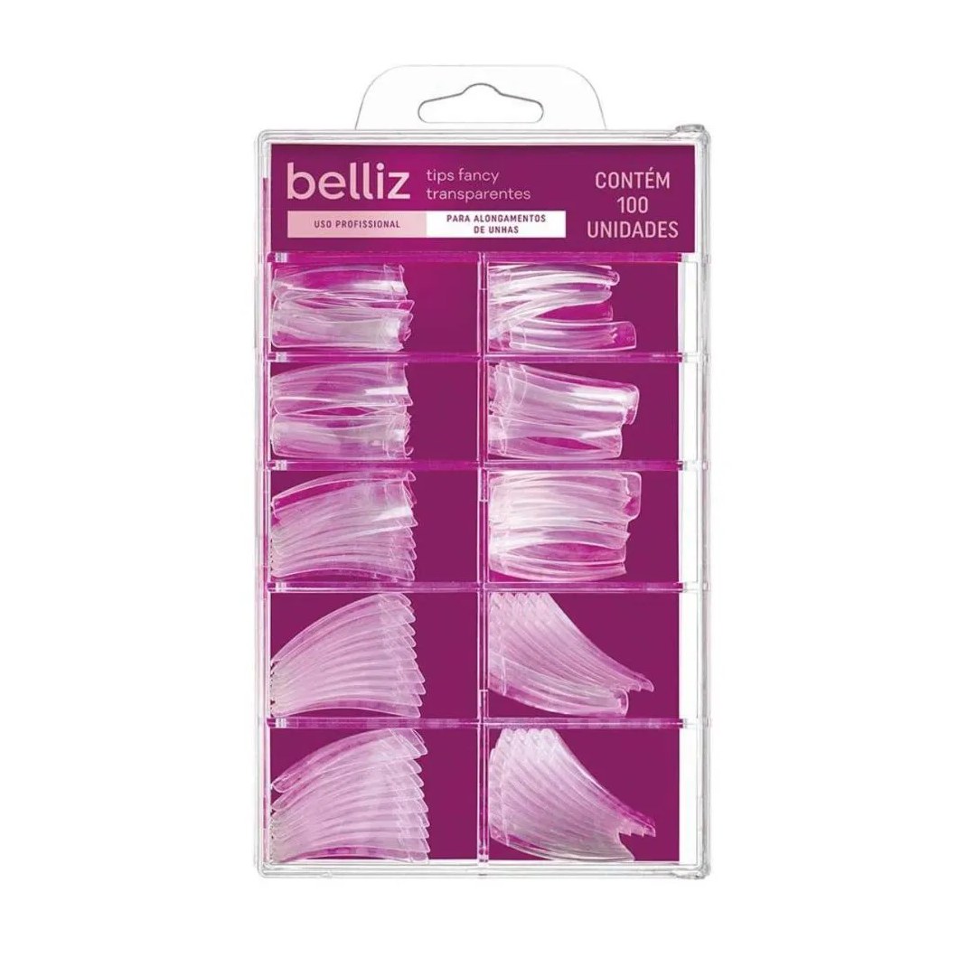 Tips para Alongamento de Unha Belliz Curva C Transparente C/100 Uni Cód.1298