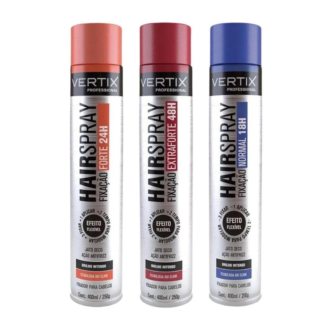Kit Fixador para Cabelos Vertix Hairspray C/3