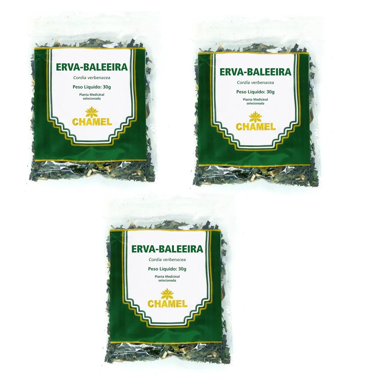 Kit 03 Pacote de Chá de Erva Baleeira 30g - Chamel