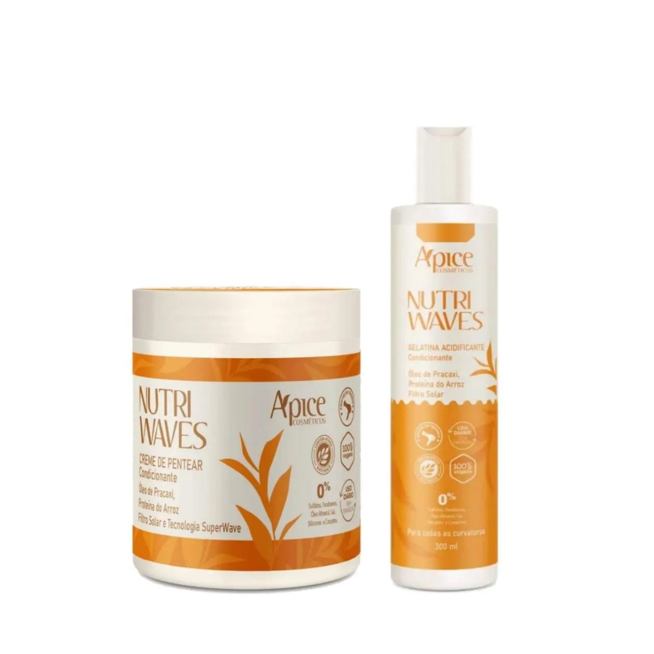 Apice Kit Creme de Pentear Condicionante Nutri Waves 500g + Gelatina Acidificante Nutri Waves 300ml