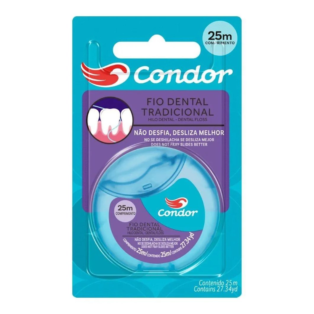 Fio Dental Condor Tradicional 25m - Embalagem com 6 unidades