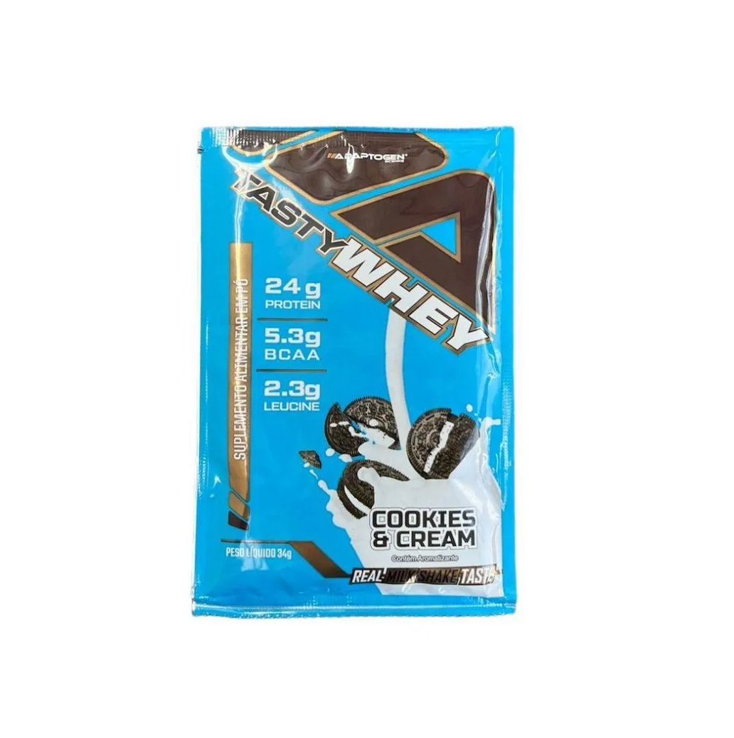 Tasty Whey Sachê - Sabor: Cookies e Cream (34g)