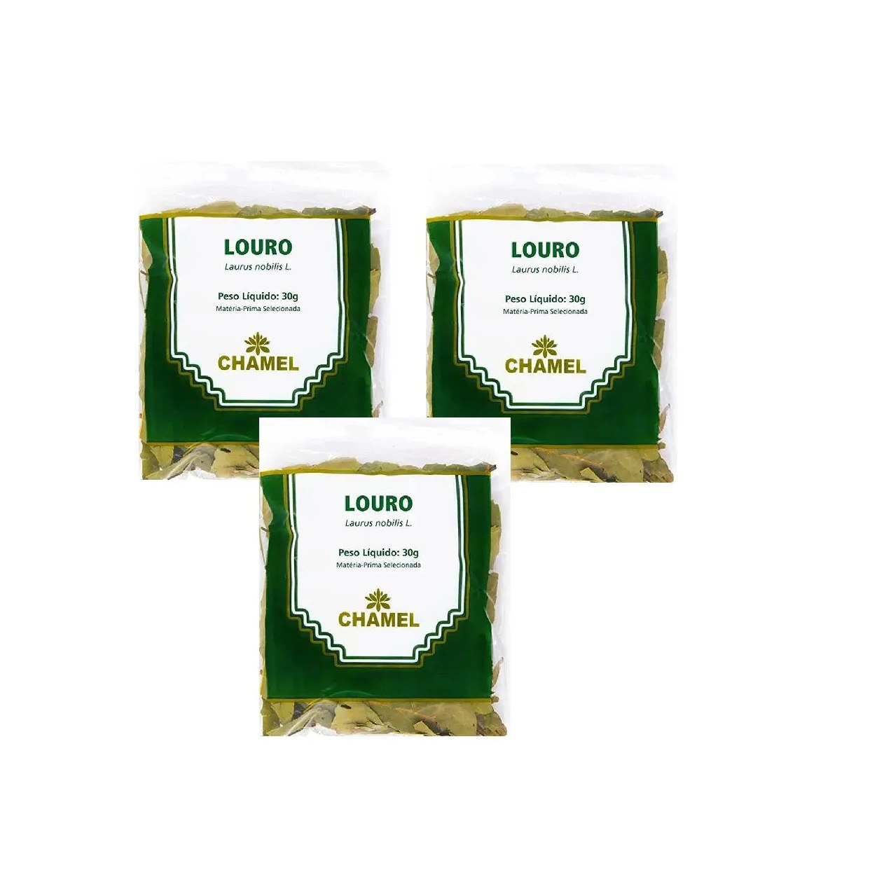 Kit 03 Pacote de Chá de Louro 30g - Chamel
