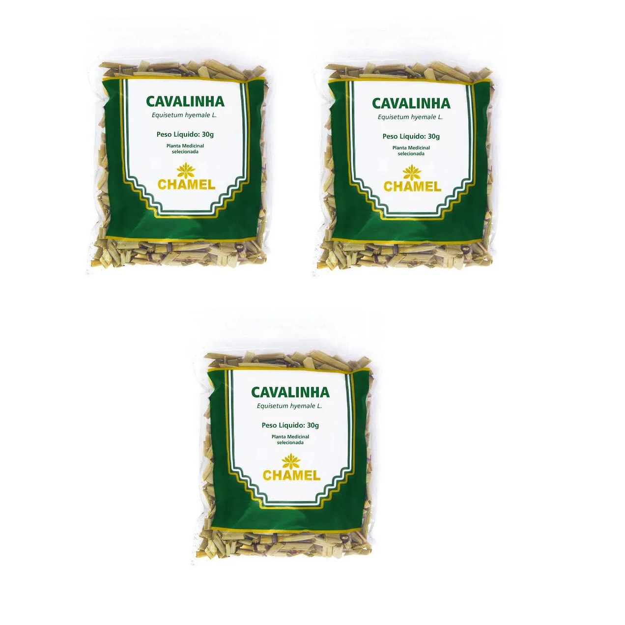 Kit 03 Pacote de Chá Cavalinha 30g - Chamel